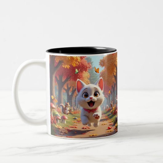 Adventure with Every Sip Cat Mug ツートーンマグカップ (左)