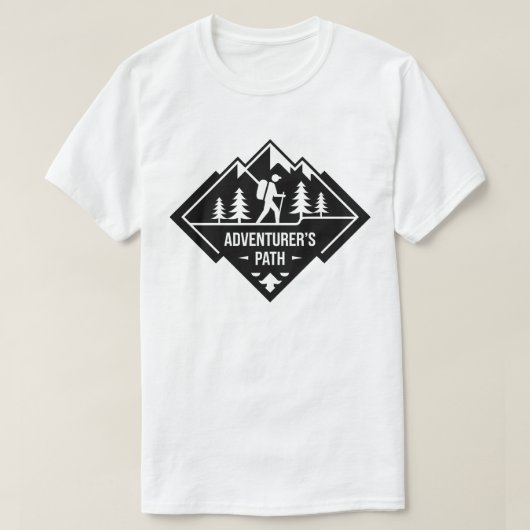 Adventurer’s Path Mountain Hiking Badge Design Tシャツ (デザイン正面)