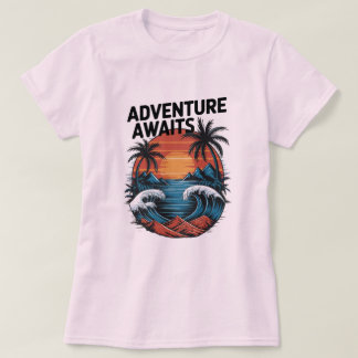 Adventures Await: Bold Exploration T-Shirt Design Tシャツ