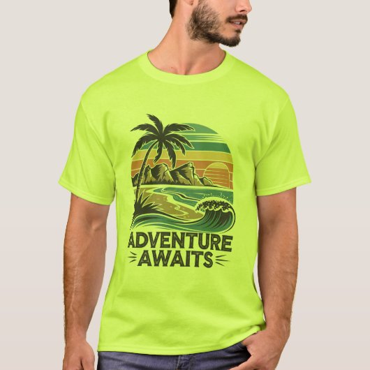 Adventures Await: Bold Exploration T-Shirt Design Tシャツ (正面)