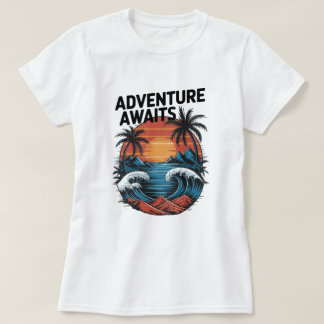 Adventures Await: Bold Exploration T-Shirt Design Tシャツ
