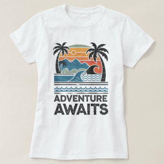 Adventures Await: Bold Exploration T-Shirt Design Tシャツ
