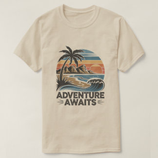 Adventures Await: Bold Exploration T-Shirt Design Tシャツ