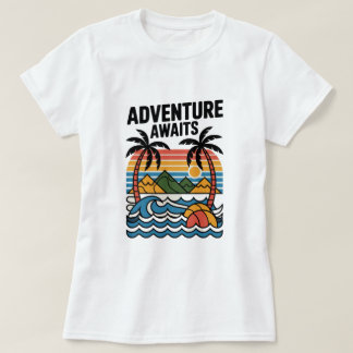 Adventures Await: Bold Exploration T-Shirt Design Tシャツ