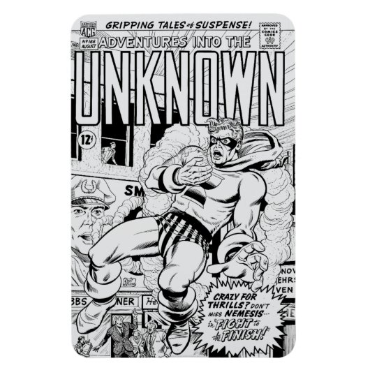 'Adventures into the Unknown' Lite Grey Magnet マグネット (縦)