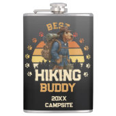 Adventurous Airedale Hiker Wilderness Explorer フラスク (正面)