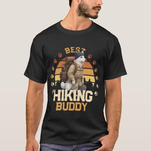 Adventurous Akita Hiker Wilderness Explorer Tシャツ (正面)