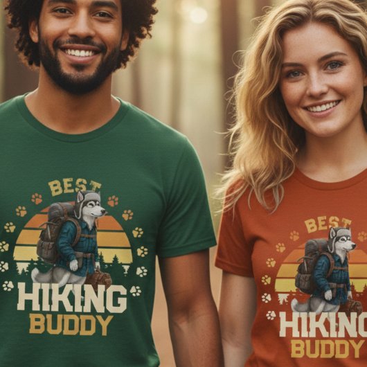 Adventurous Alaskan Malamute Hiker Wilderness Tシャツ