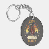 Adventurous American Hairless Terrier Hiker  キーホルダー (正面左)