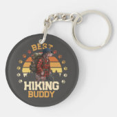 Adventurous American Hairless Terrier Hiker  キーホルダー (裏面)