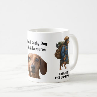Adventurous Dachshund Hiker Home Is Where My Pack コーヒーマグカップ