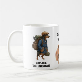Adventurous Dachshund Hiker Home Is Where My Pack コーヒーマグカップ