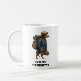 Adventurous Dachshund Hiker Home Is Where My Pack コーヒーマグカップ