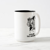 Adventurous Dachshund Hiker Home Is Where My Pack ツートーンマグカップ (正面右)