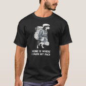 Adventurous Dachshund Hiker Home Is Where My Pack Tシャツ (正面)