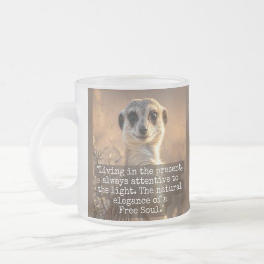 Adventurous Meerkat Living フロストグラスマグカップ (左)