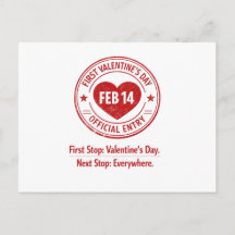Adventurous Passport Stamp First Valentine