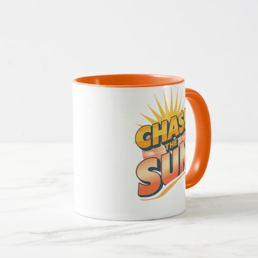 Adventurous Travel and Sunshine Slogan マグカップ (正面右)