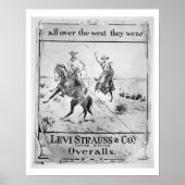 Advert for Levi Strauss & Co, c.1900 (litho) ポスター (正面)