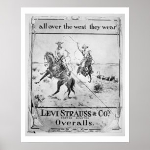 Advert for Levi Strauss & Co, c.1900 (litho) ポスター