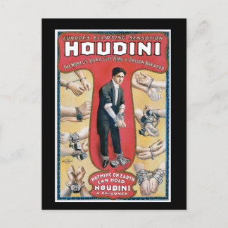 Advertizing PosterヴィンテージのHoudiniの手錠王 ポストカード
