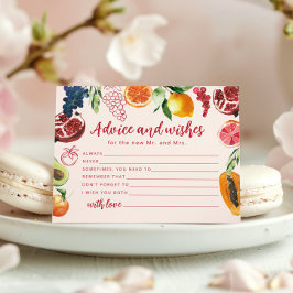 Advice and wishes Fruits Off the Market Bridal