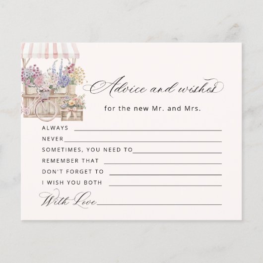 Advice and wishes Off the market Boho Bridal Card (正面)