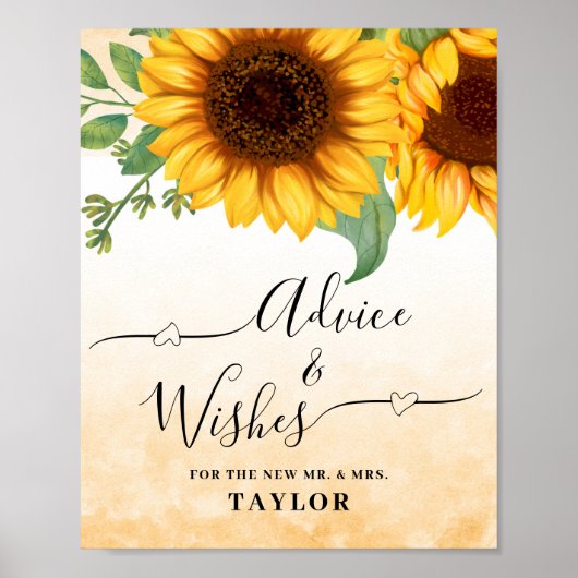 Advice and Wishes Wedding sign poster ポスター (正面)