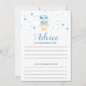 Advice Blue Boy Baby Shower Game 招待状 (正面)