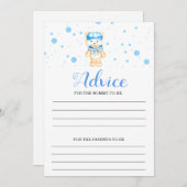 Advice Blue Boy Baby Shower Game 招待状 (正面/裏面)