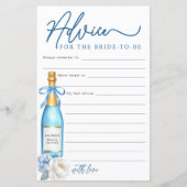 Advice for the Bride Champagne Bridal Shower Sheet (正面)