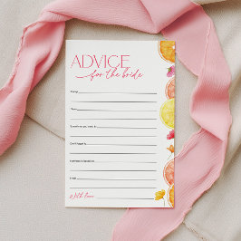 Advice for the Bride Citrus Bridal Shower Game