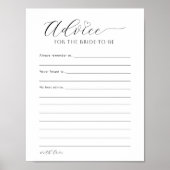 Advice for the Bride Printable Bridal Shower Game ポスター (正面)