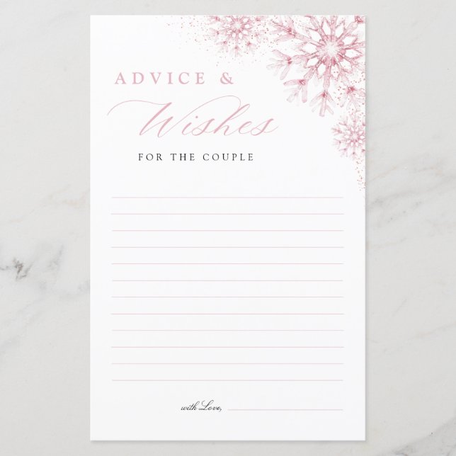 Advice for the Couple Snow in Love Bridal Shower (正面)