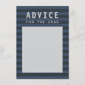 Advice for the Grad Modern Blue Sporty Stripes エンクロージャーカード (正面)