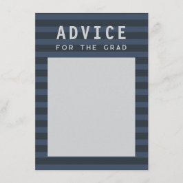 Advice for the Grad Modern Blue Sporty Stripes エンクロージャーカード