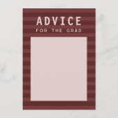 Advice for the Grad Modern Maroon Sporty Stripes エンクロージャーカード (正面)