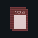 Advice for the Grad Modern Maroon Sporty Stripes エンクロージャーカード<br><div class="desc">"Advice for the Grad" card with modern maroon red sporty stripes.</div>