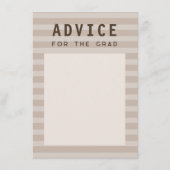 Advice for the Grad Modern Neutral Sporty Stripes エンクロージャーカード (正面)