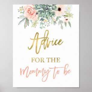Advice for the mom succulents sign ポスター