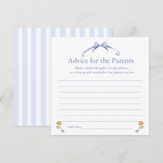 advice for the parents アドバイスカード (正面/裏面)