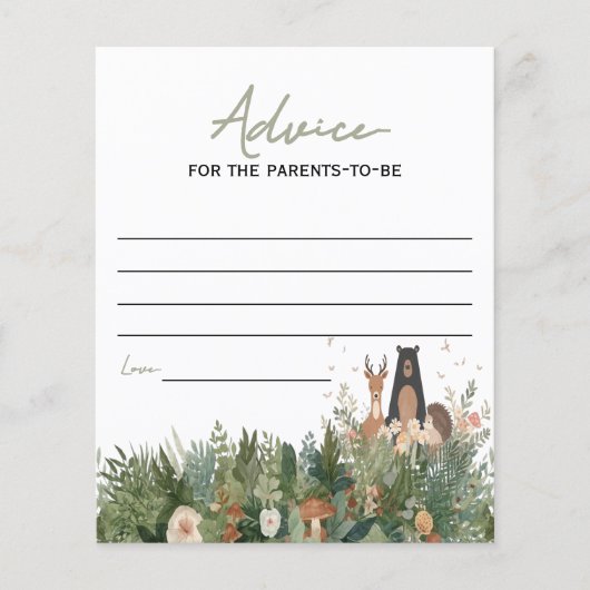 Advice for the parents minimalist woodland  (正面)