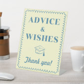 Advice & Wishes Butter Yellow & Blue Graduation 台座サイン (インサイチュ)