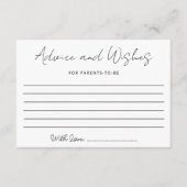 Advice Wishes For Parents To Be Baby Shower Games カード (正面)
