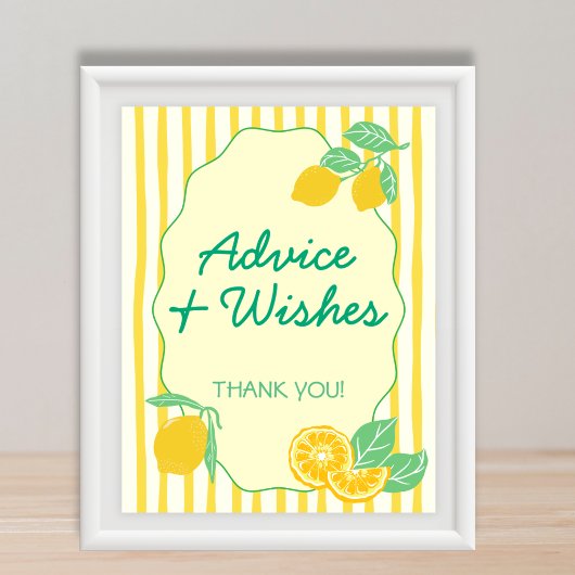 Advice & Wishes Yellow Green Lemon Graduation  ポスター