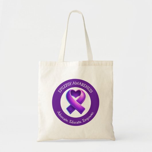 Advocate. Educate. Empower.| Epilepsy Awareness トートバッグ (正面)