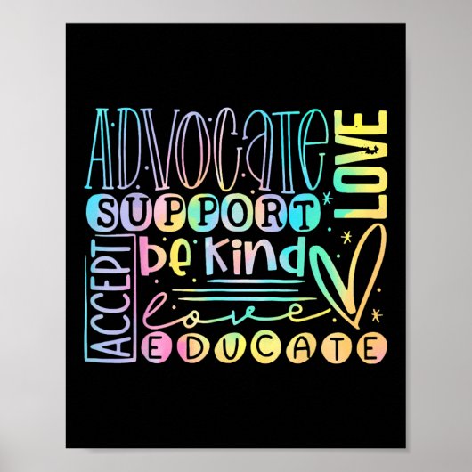 Advocate Love Support Accept Be Kind ポスター (正面)