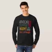 Advocate Love Support Accept Be Kind Autism Awaren Tシャツ (正面フル)