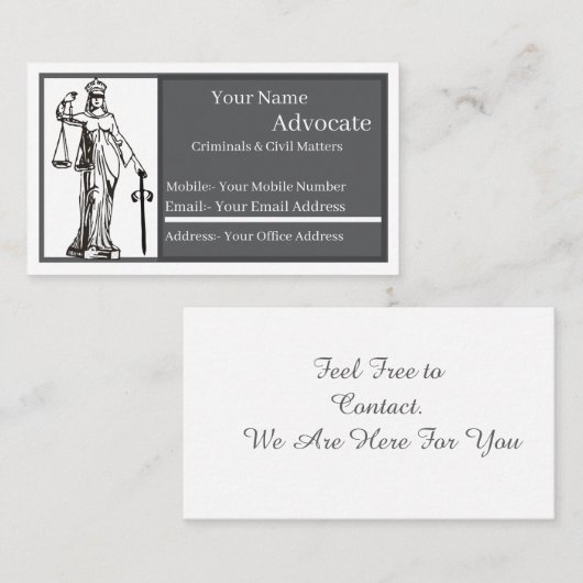 Advocate Standard, 3.5" x 2.0" Business Card 名刺 (正面/裏面)