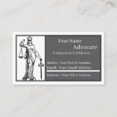 Advocate Standard, 3.5" x 2.0" Business Card 名刺 (正面)